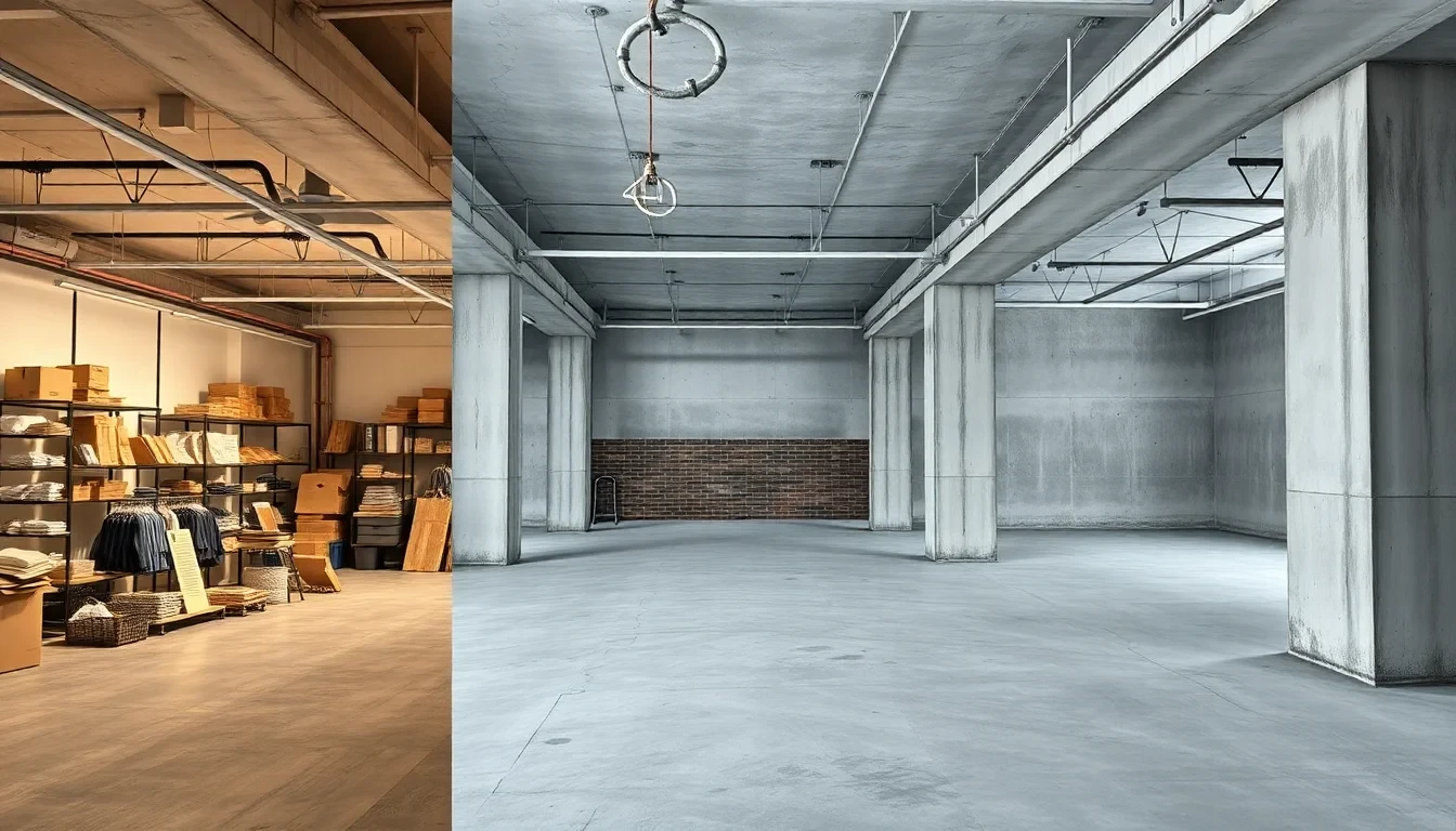 Rückbau Prozess von Ladenfläche zum Rohbau