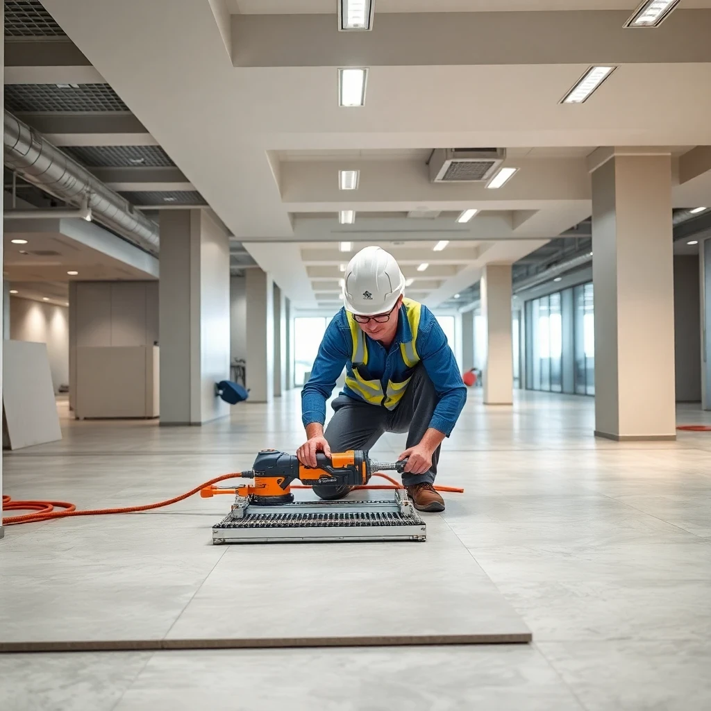 Professioneller Rückbau Plattenböden in einer Schweizer Gewerbefläche