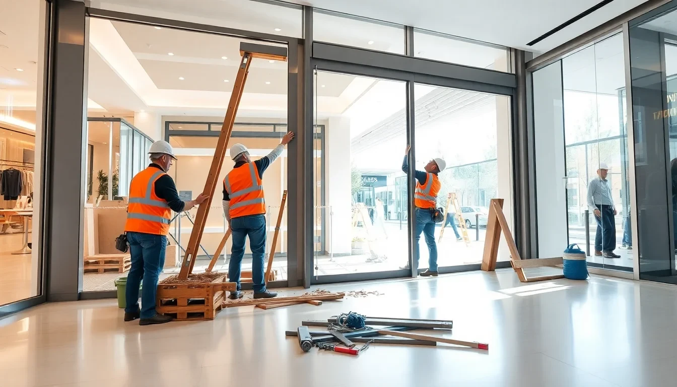 Professioneller Rückbau Schaufenster in einer Schweizer Einkaufsmeile