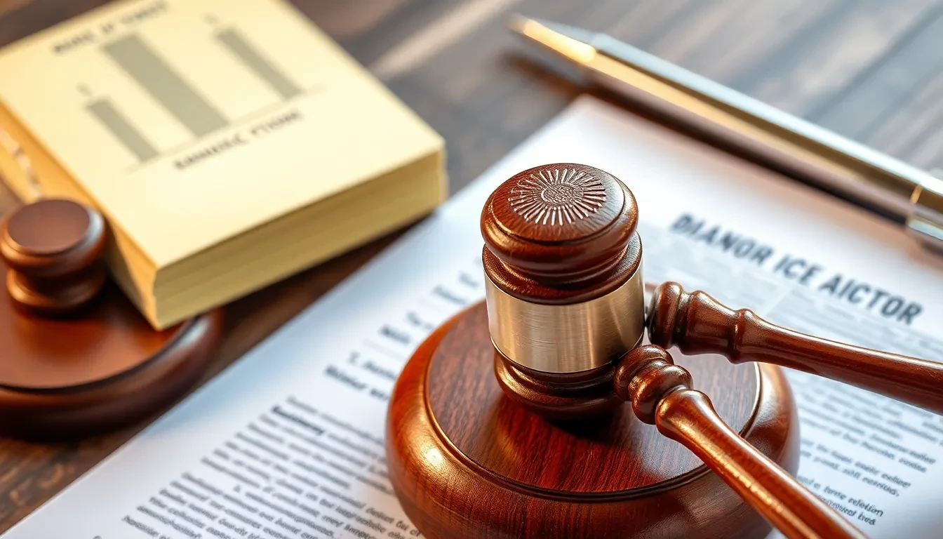 Gesetzesdokument mit Hammer, symbolisiert Compliance-Risiken