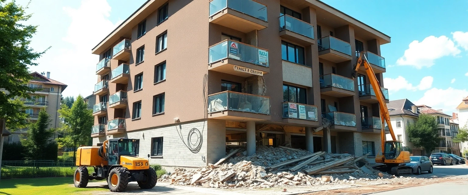 Professioneller Abbau eines Wohnhauses in der Schweiz