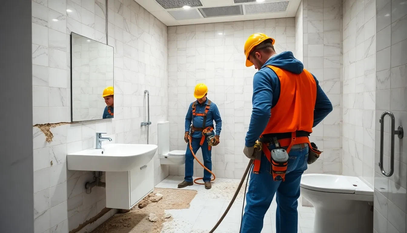 Professioneller Badezimmer Abbruch Prozess