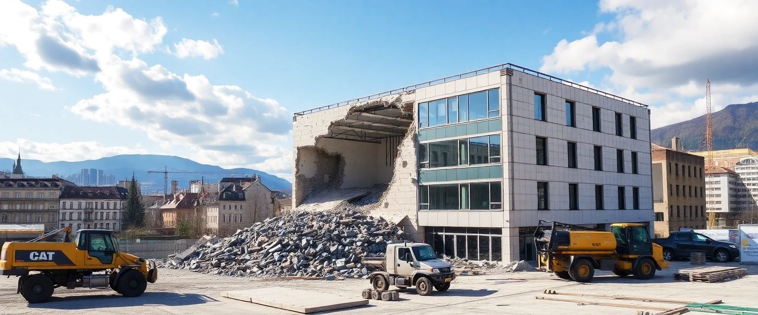Professioneller Abbruch eines Gewerbegebäudes in Winterthur