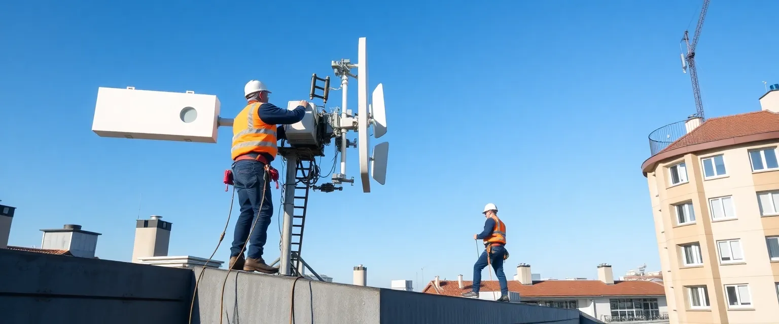 Fachgerechte Demontage einer Funkantenne auf einem Schweizer Gebäude