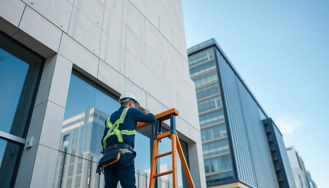 Fassadenrückbau eines Gewerbegebäudes