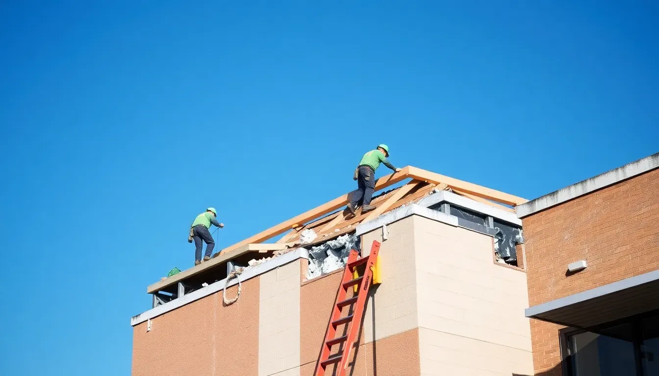 Demontage eines Flachdaches