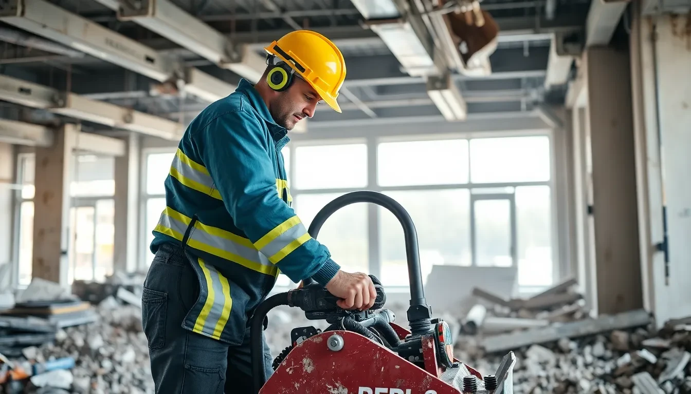 Mitarbeiter bei der Demontage