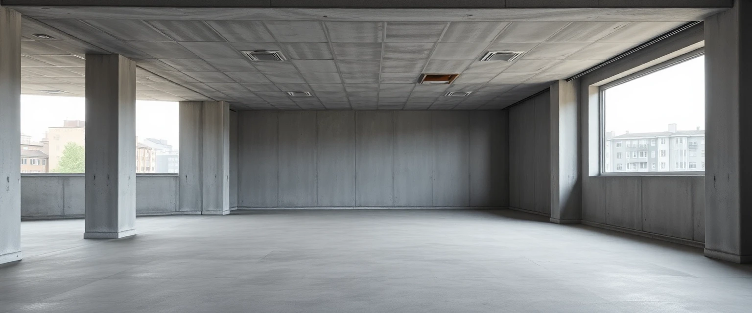 Professionell demontierter Gewerberaum bereit für die Neugestaltung