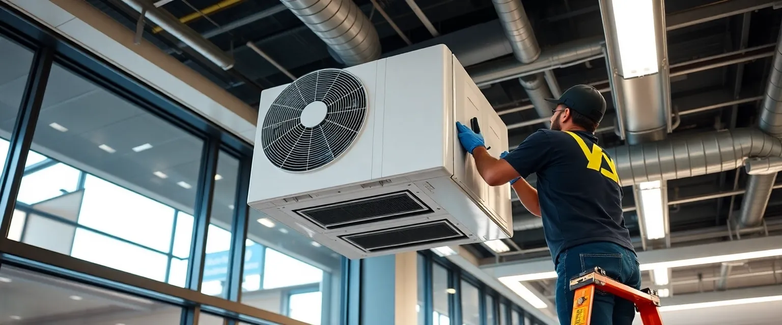 Fachgerechte Demontage einer Klimaanlage in einem Schweizer Gewerbeobjekt