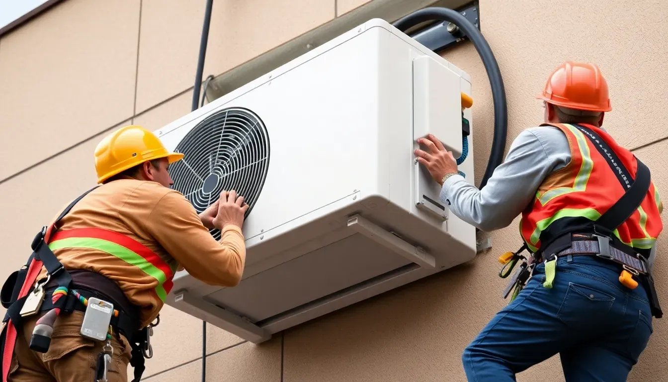 Demontage des Aussengeräts einer Klimaanlage