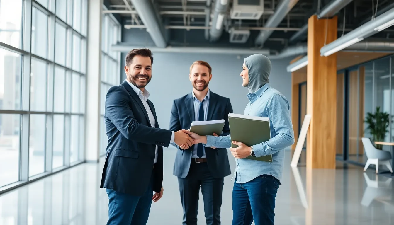 Zufriedener Geschäftsinhaber nach erfolgreichem Rückbau