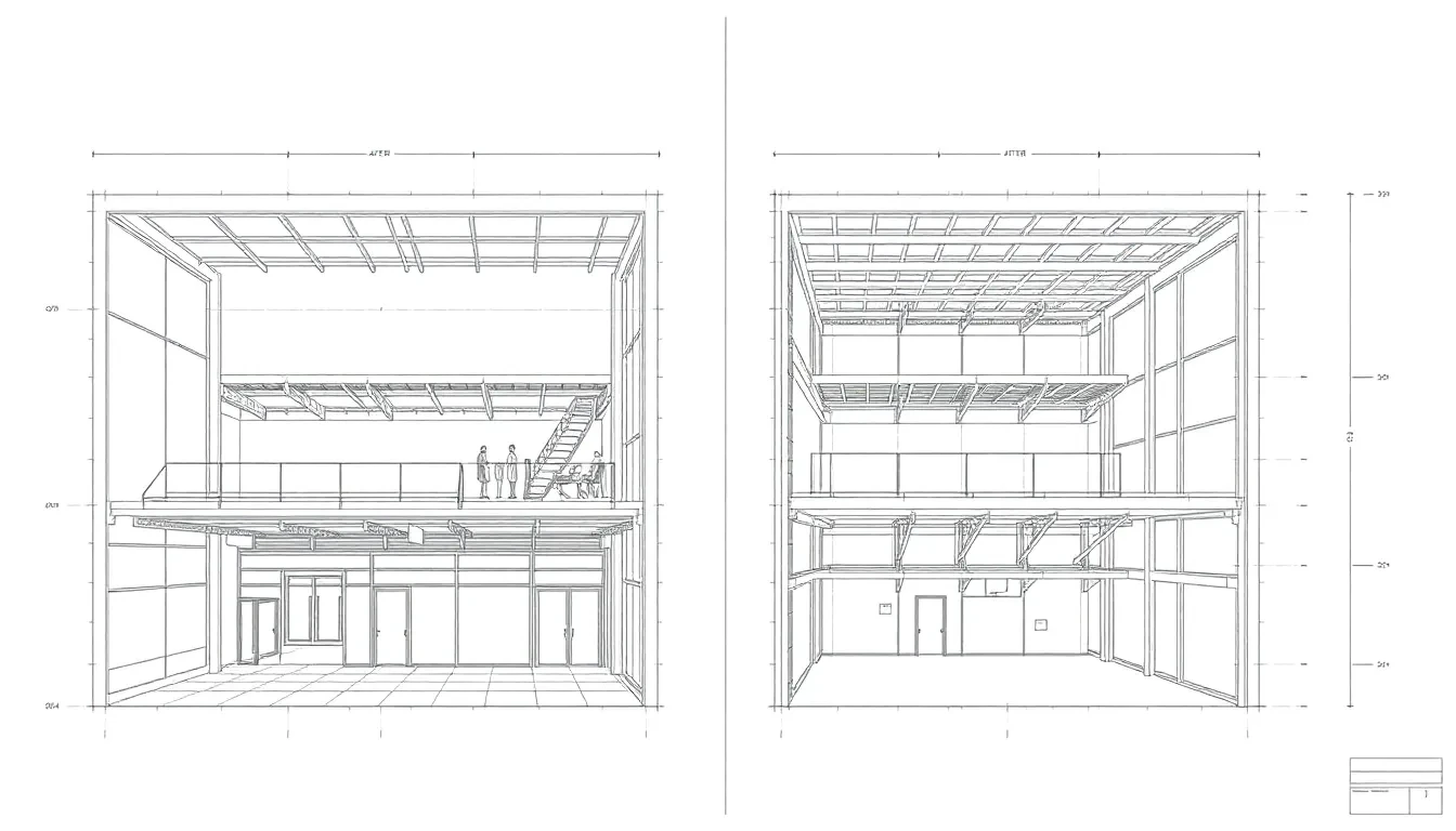 Architektonischer Plan für Shop-Demontage