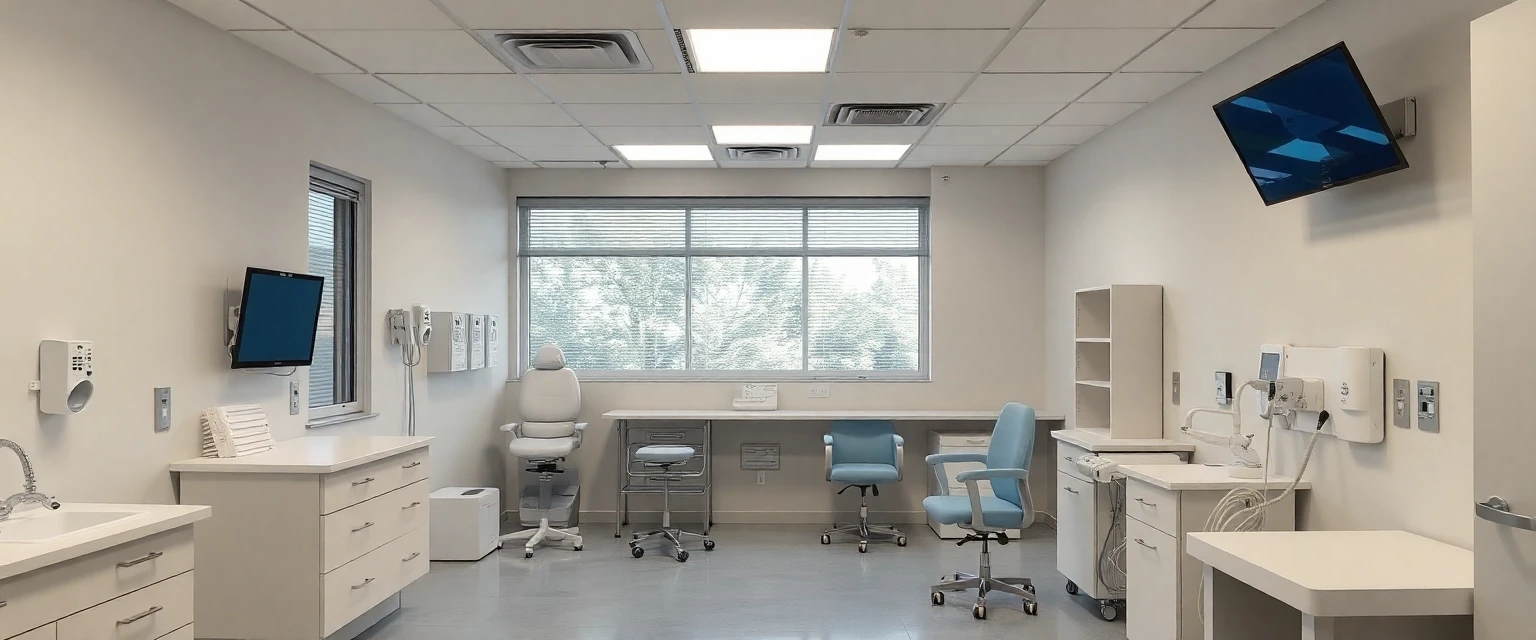 Entkernung einer Arztpraxis, bereit für den Umbau