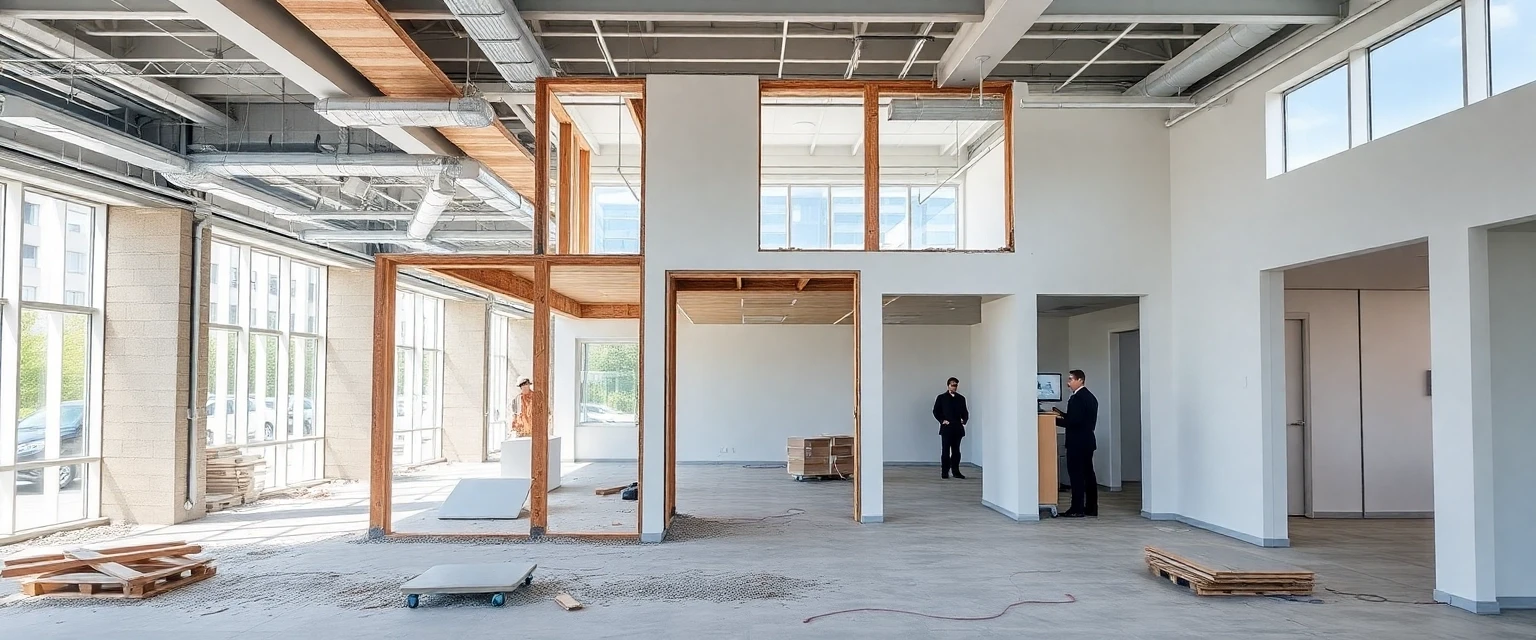 Entkernung eines modernen Schweizer Geschäftsraums