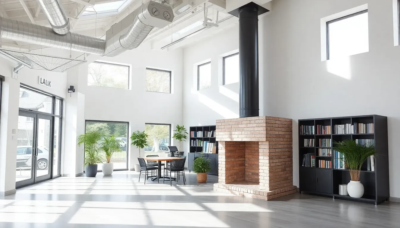 Modernes Büro nach Kaminrückbau