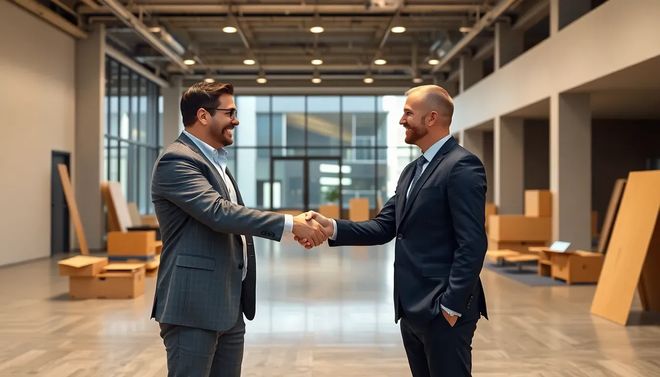 Zufriedener Kunde nach erfolgreicher Ladenräumung