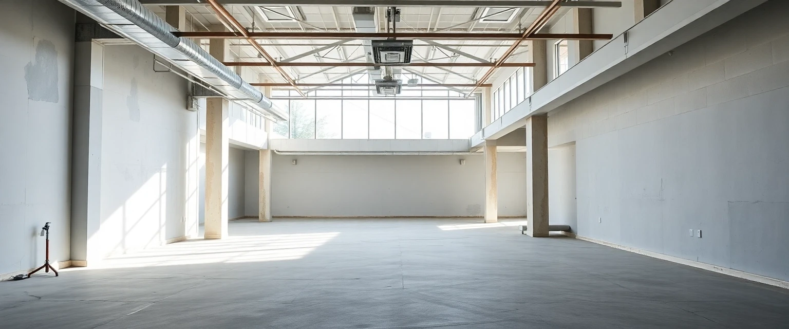 Professionell geräumte Gewerbefläche bereit für die Neunutzung