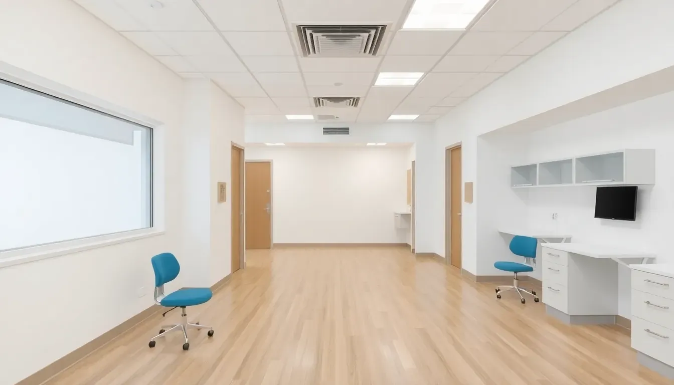 Arztpraxis im Rohbauzustand, bereit für den Umbau