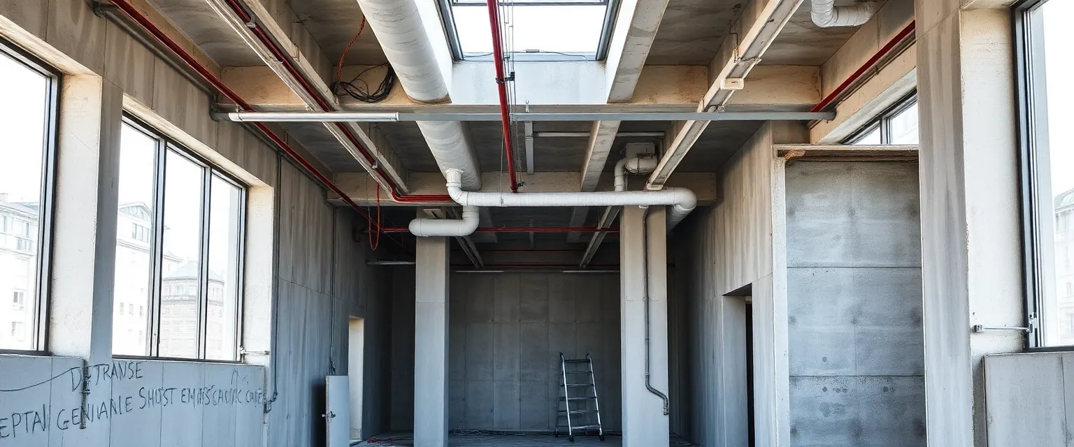 Rohbau Büroräume in einem modernen Schweizer Bürogebäude