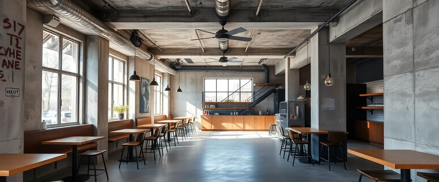 Rohbau eines Cafés, bereit für den Innenausbau in der Schweiz