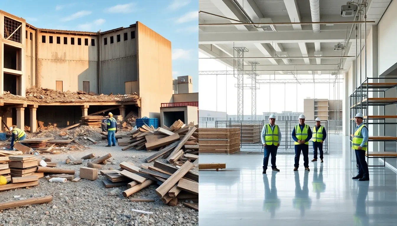 Vergleich: Chaotische Baustelle vs. organisierter Rückbau