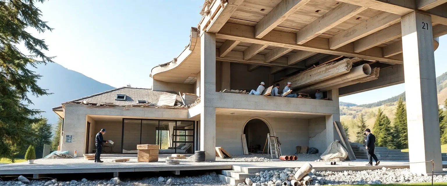 Professioneller Rohbau Rückbau einer Villa in der Schweiz