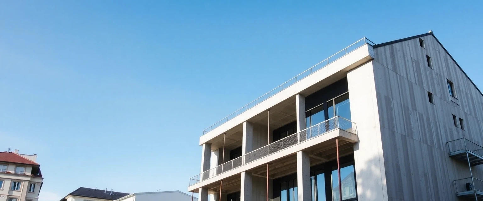 Rohbau eines modernen Wohnhauses in der Schweiz