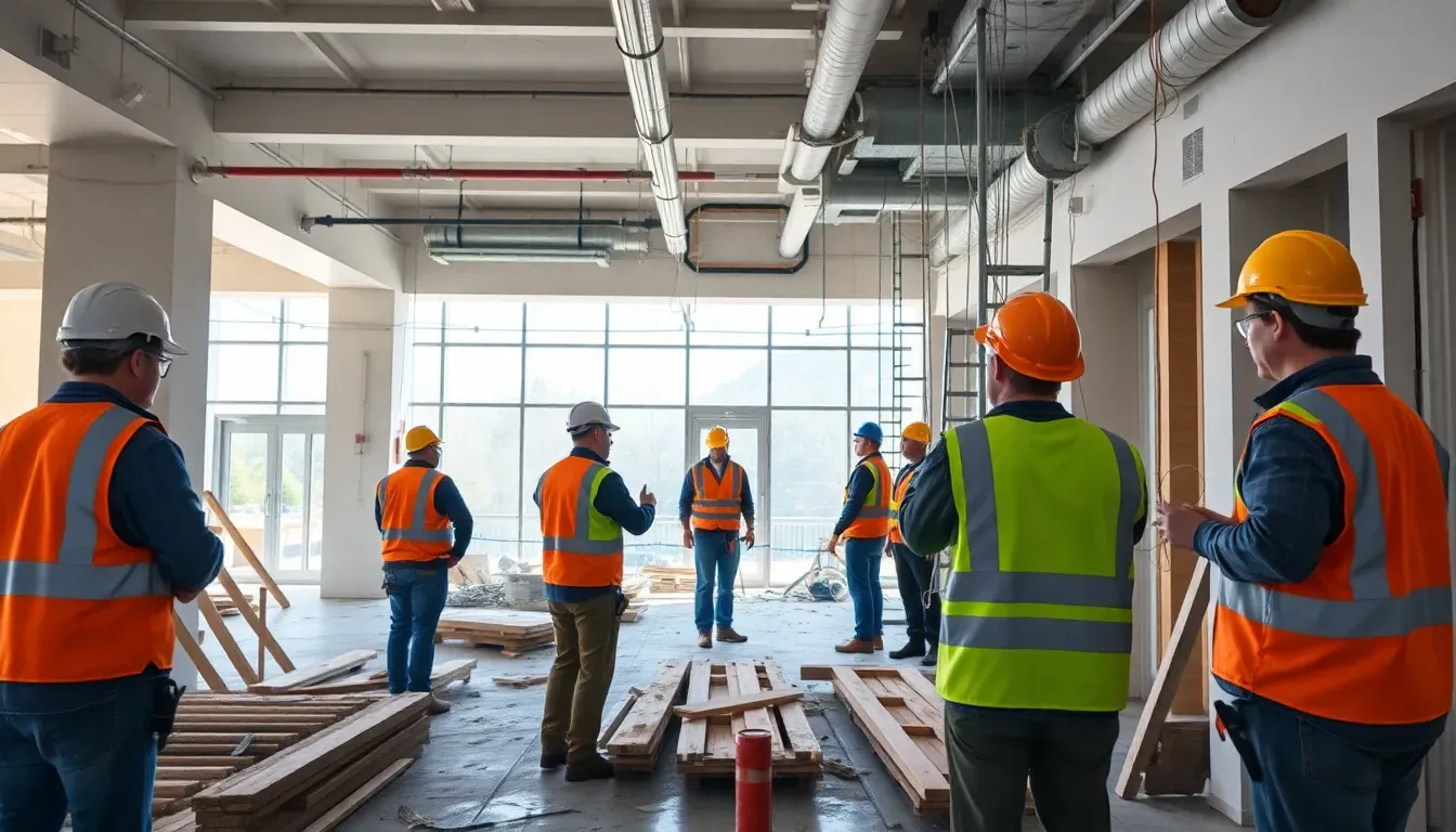 Team beim Rückbau einer Gewerbefläche