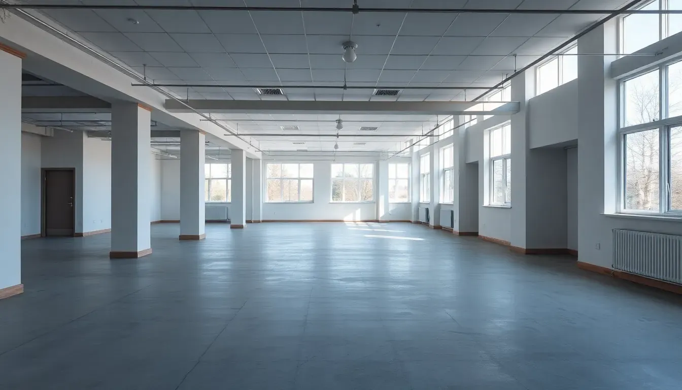 Sauberer, leerer Gewerberaum nach dem Rückbau in Winterthur