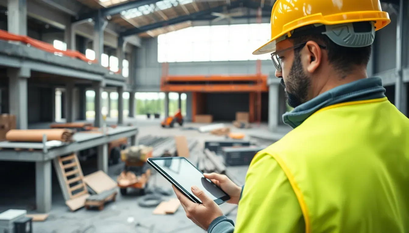 Projektmanager überwacht Rückbauarbeiten