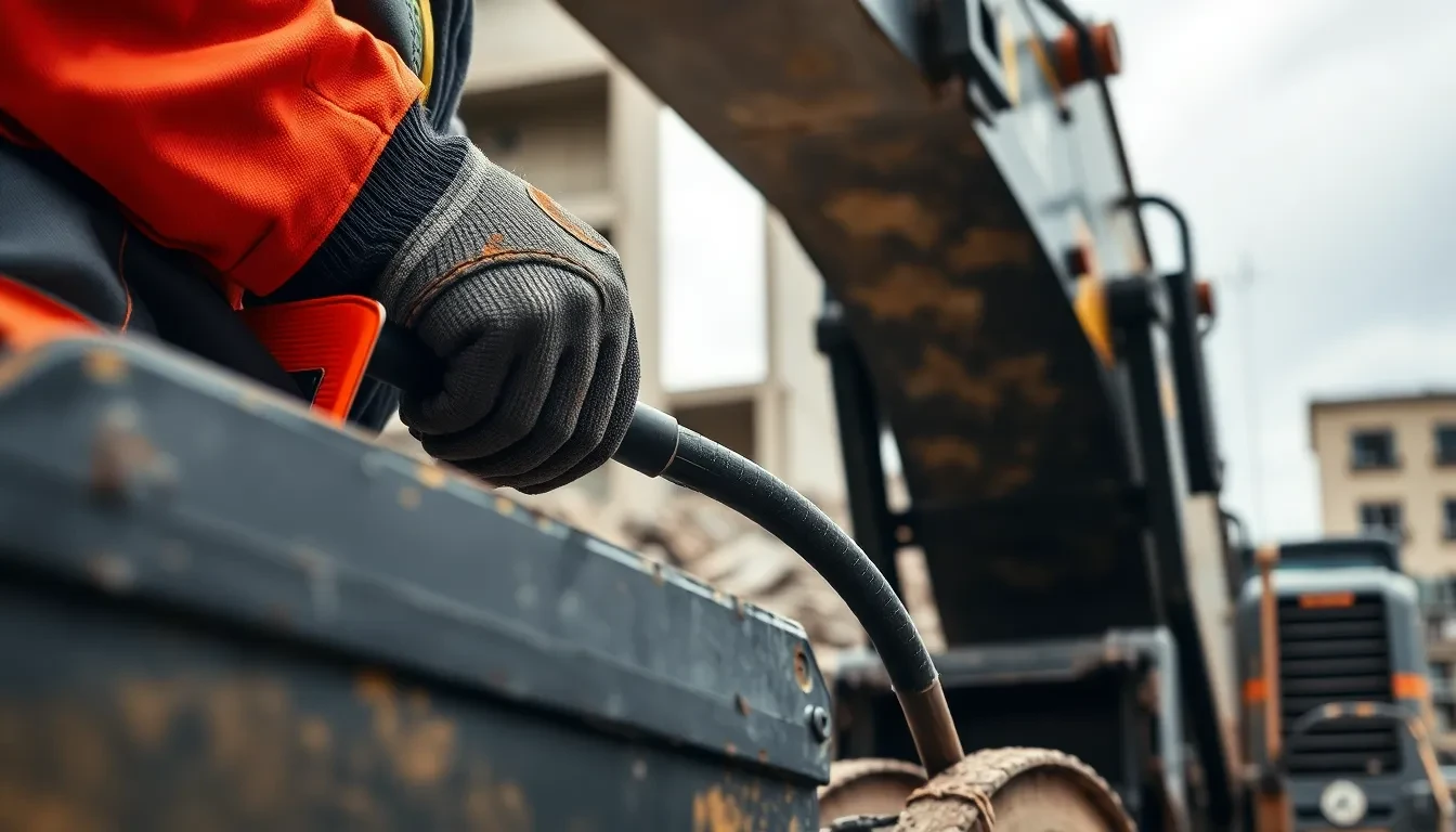 Mitarbeiter bei der Arbeit auf einer Rückbaustelle