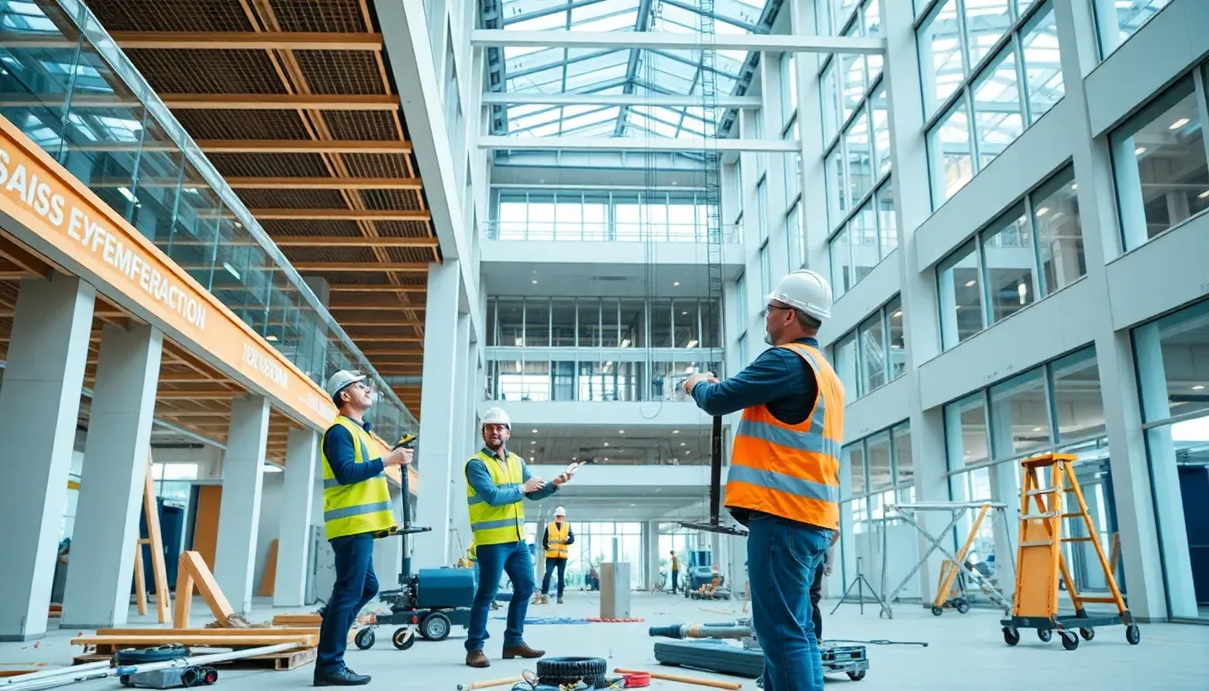 Best-Rückbau Team bei der Arbeit im Shoppingcenter