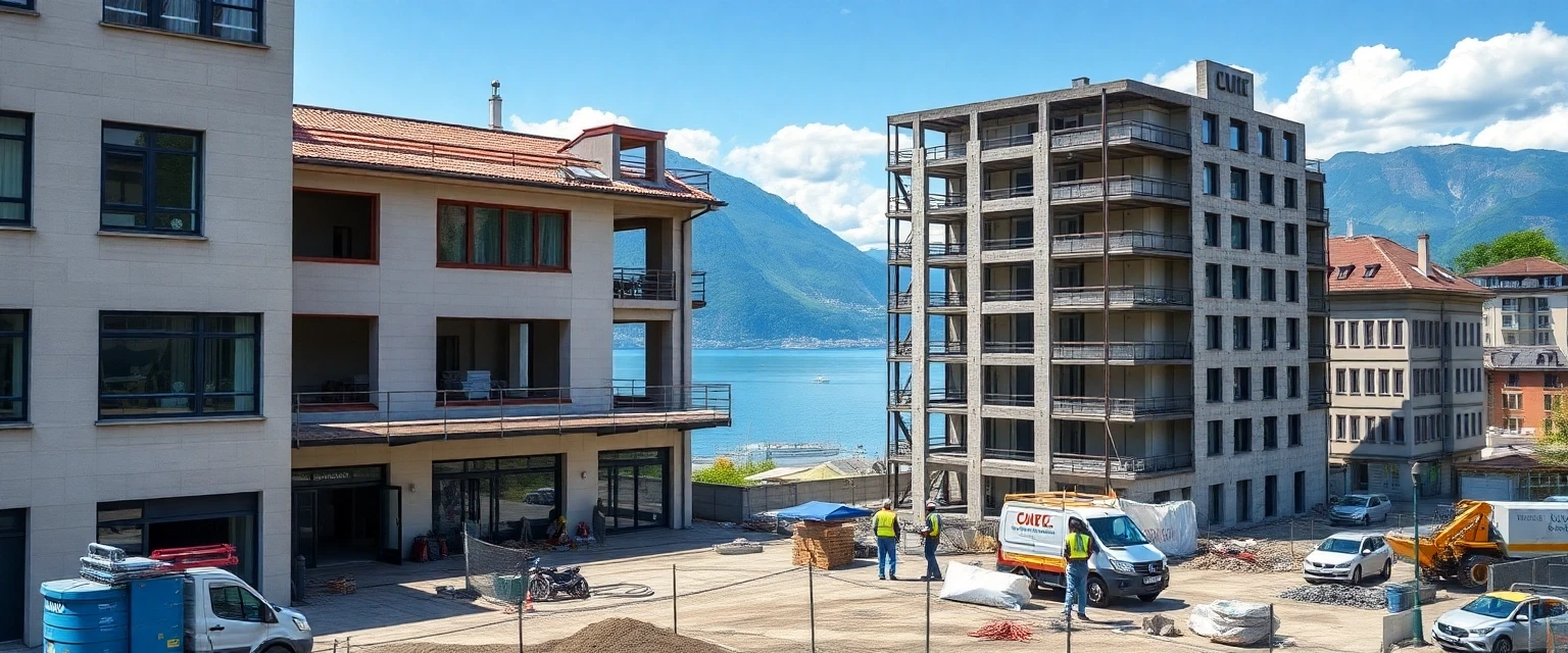 Professioneller Rückbau eines Gewerbegebäudes in Luzern mit Blick auf den Vierwaldstättersee