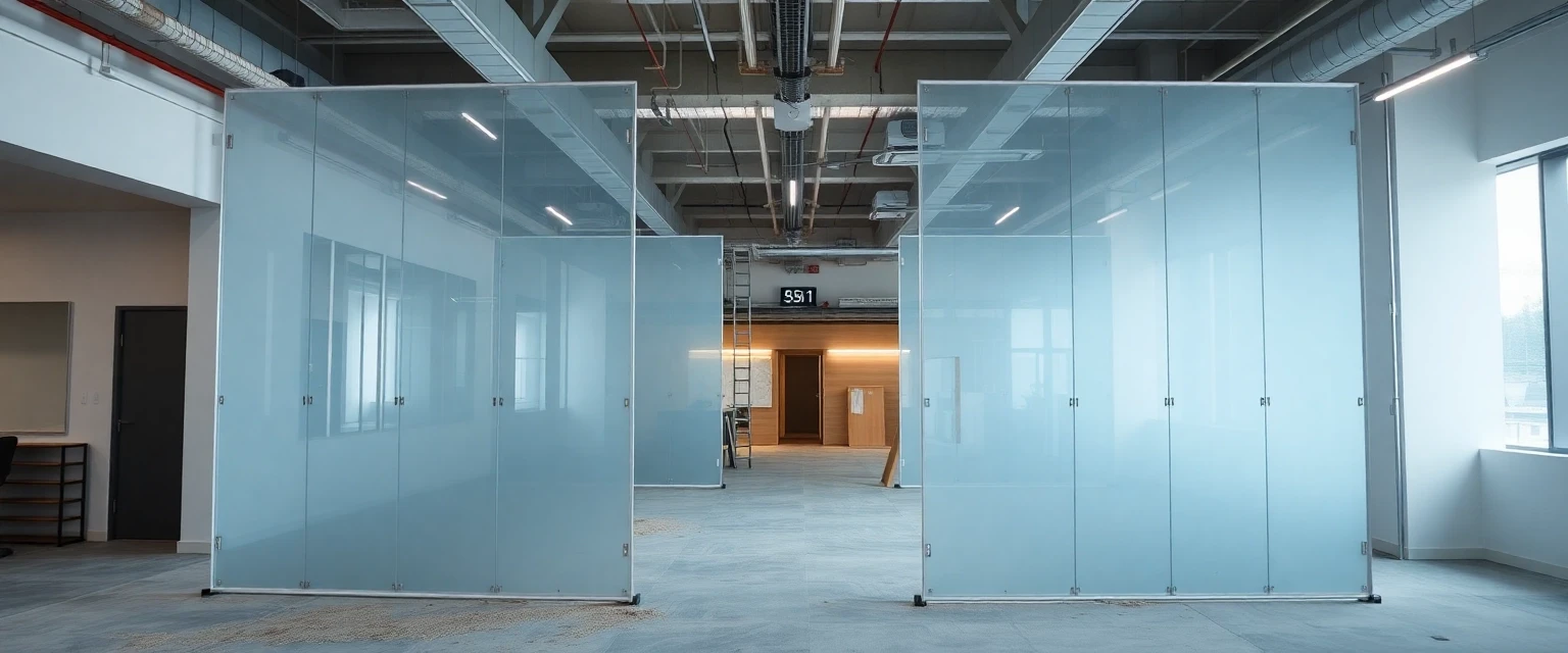 Professionelle Staubschutzwände auf einer Baustelle in der Schweiz