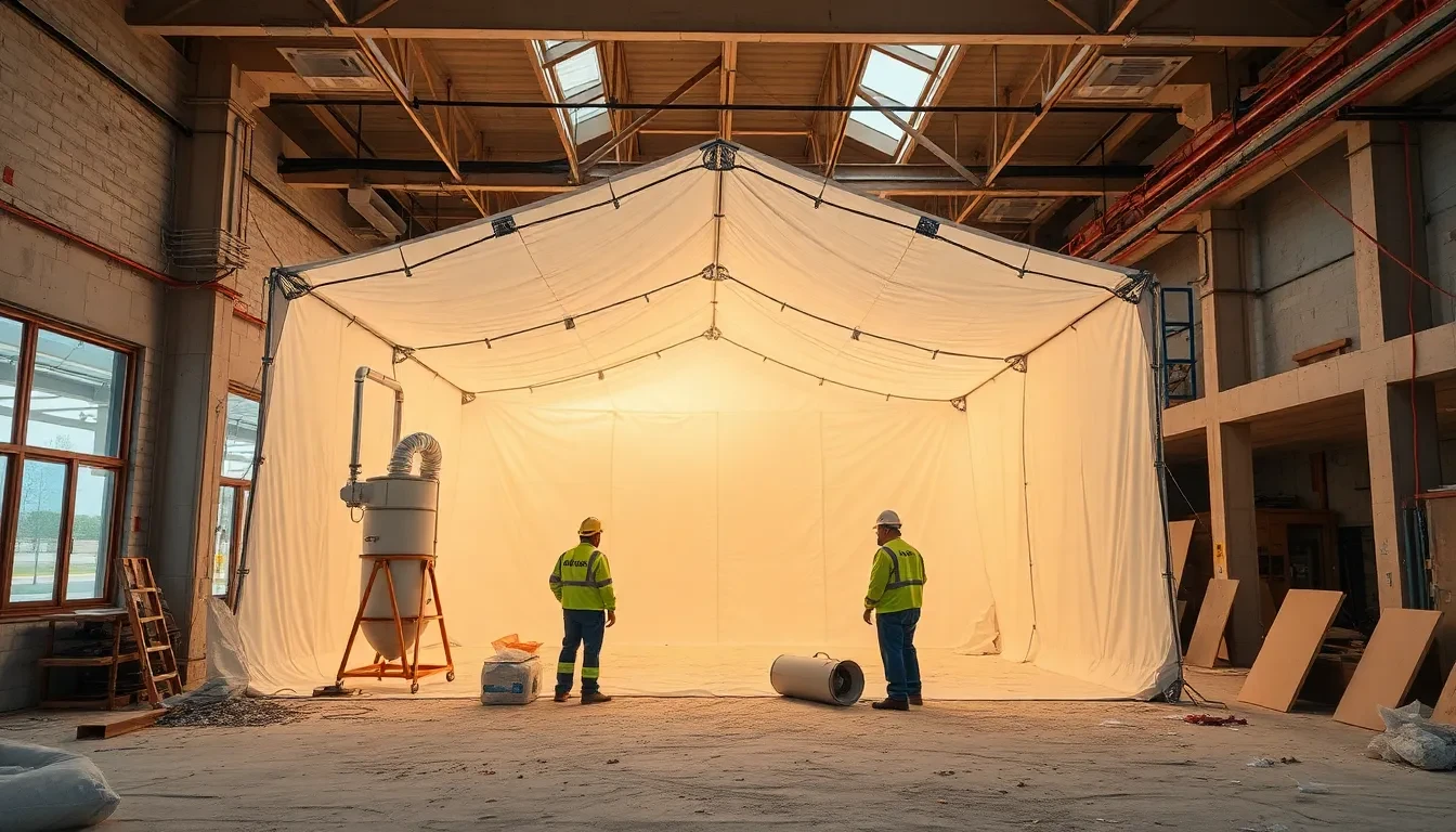 Professionelles Staubzelt mit Luftfilterung