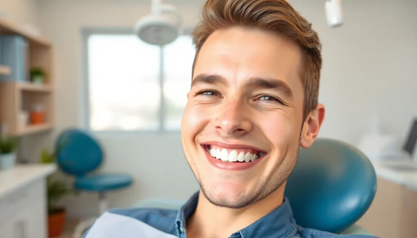 Glücklicher Patient nach schneller CEREC Behandlung