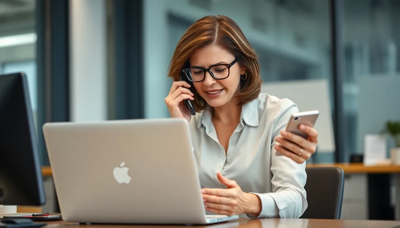 Gestresste Geschäftsfrau mit Zahnschmerzen