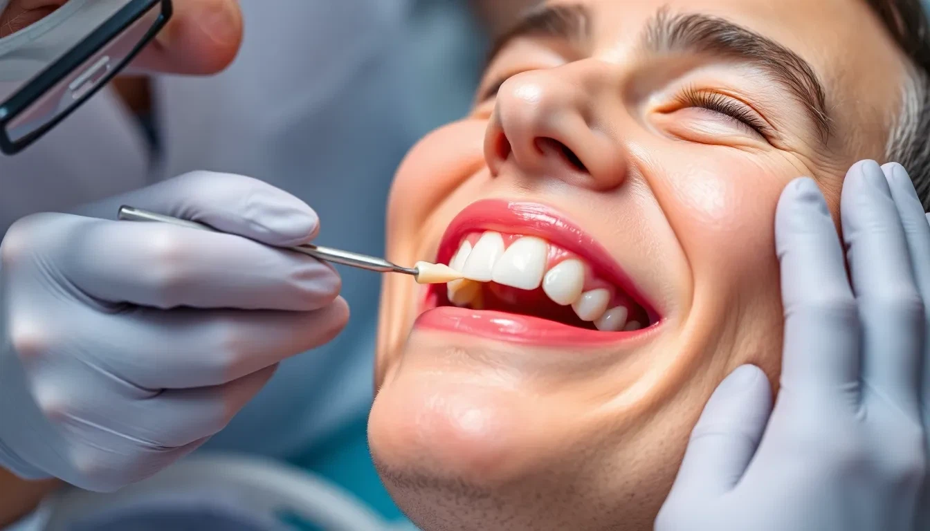 Zahnarzt setzt CEREC Krone ein