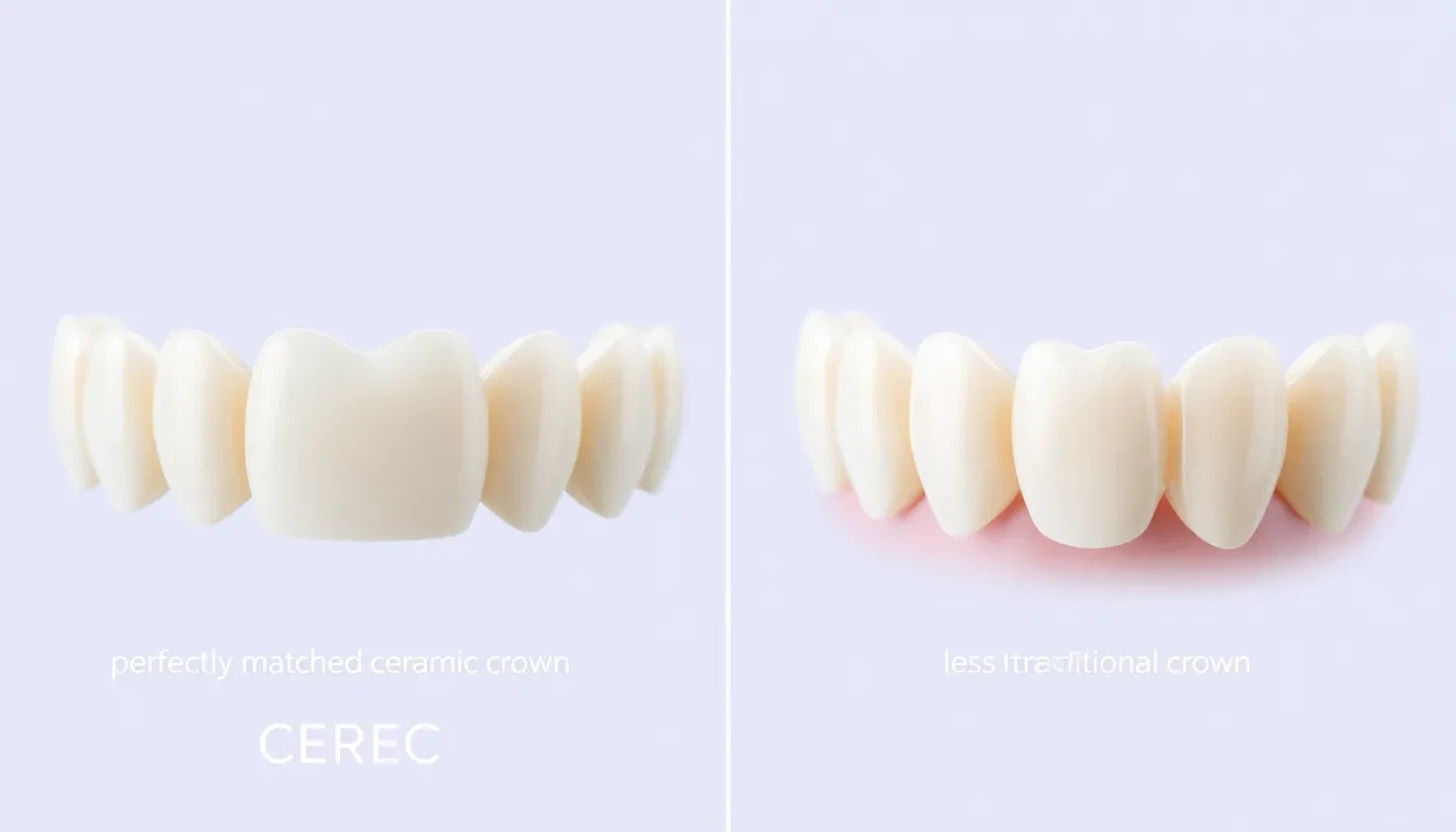 Vergleich CEREC Krone und traditionelle Krone