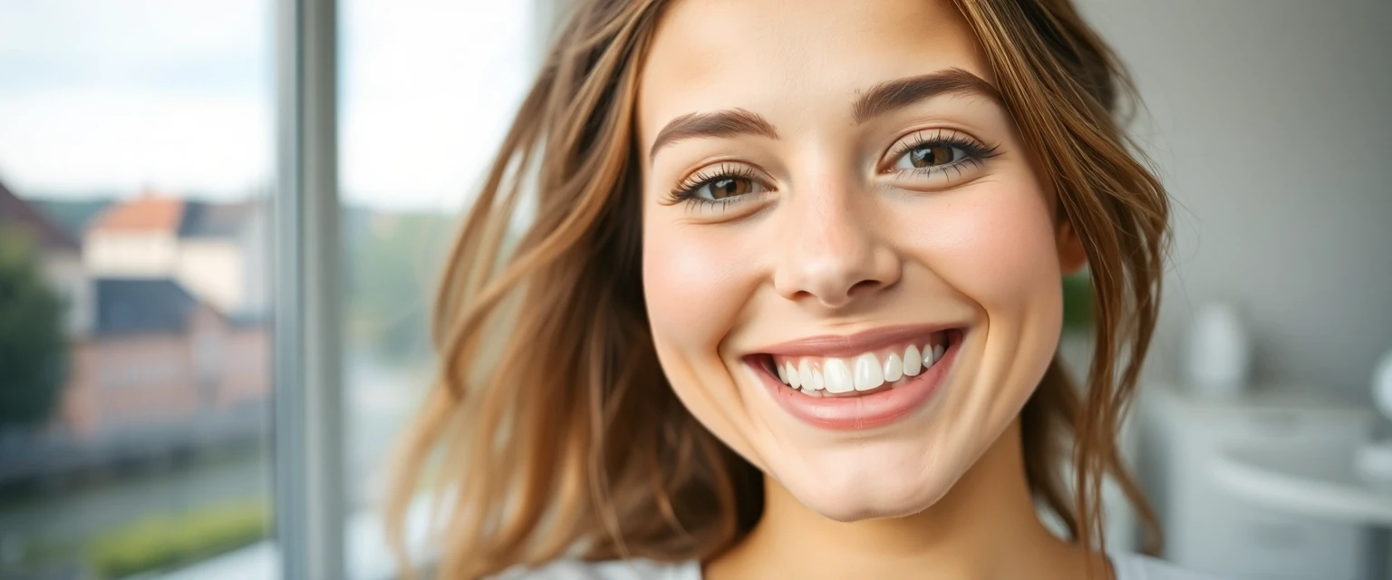 Strahlendes Lächeln nach Dentalhygiene in Olten