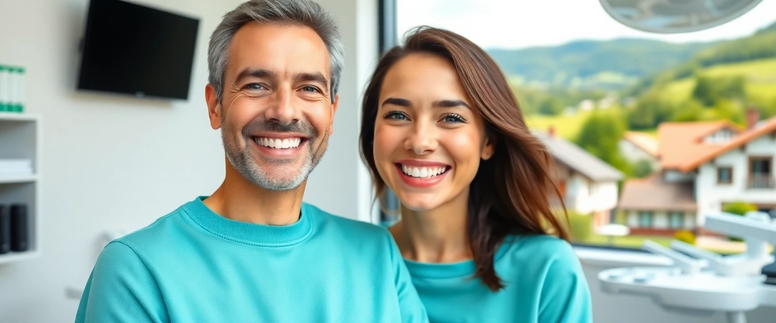 Strahlendes Lächeln nach Dentalhygiene in Hägendorf