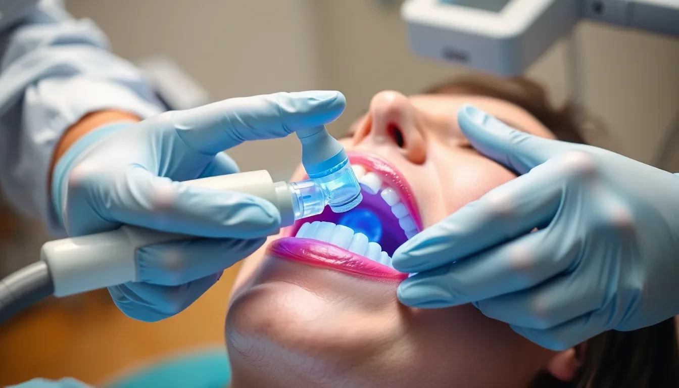Zahnarzt verwendet digitalen Intraoralscanner zur präzisen Abformung