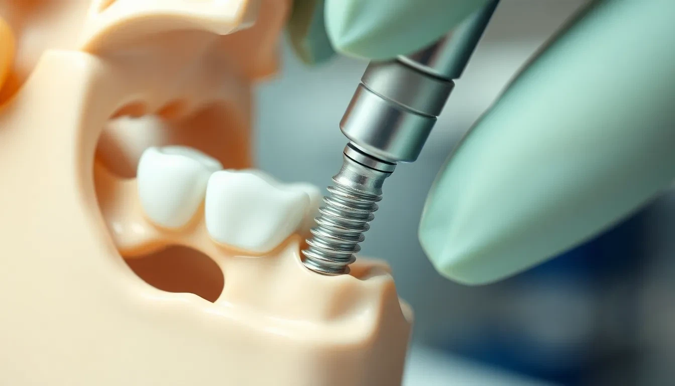 Detailansicht eines Straumann Zahnimplantats