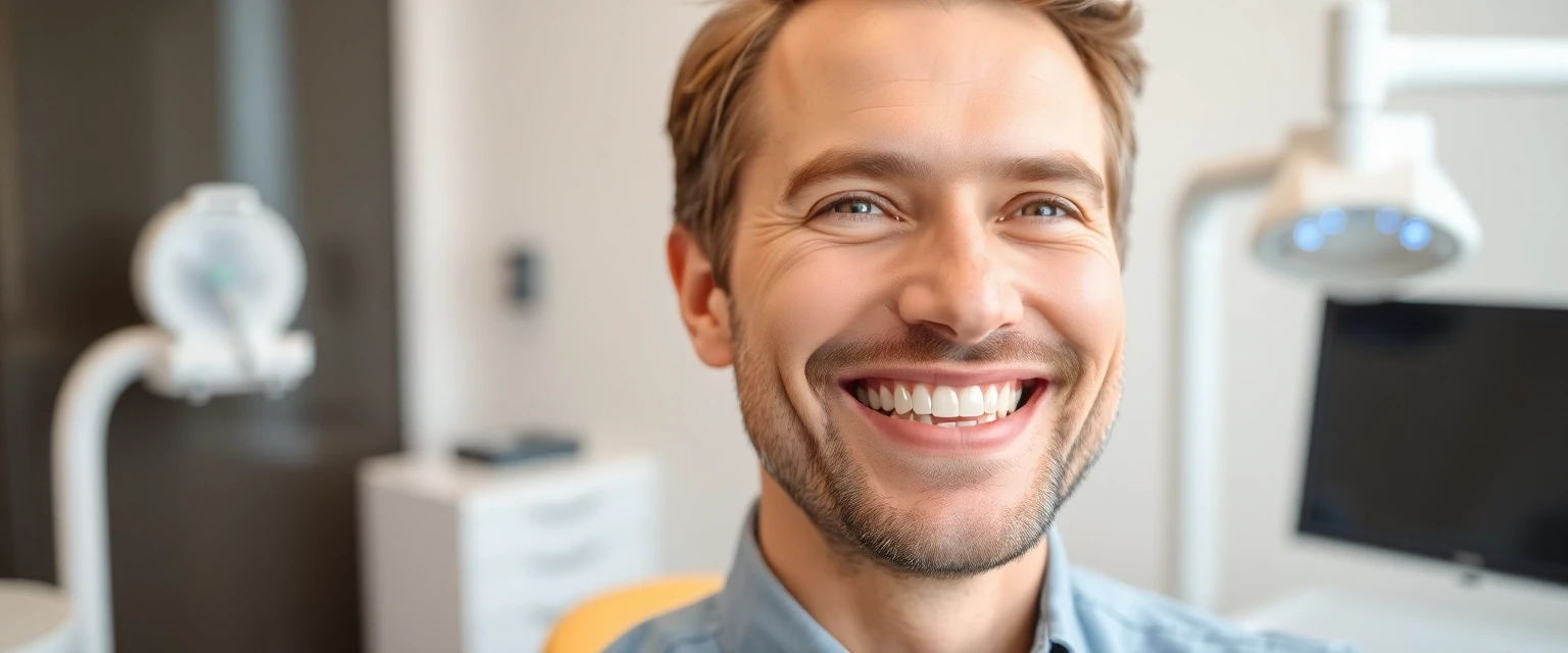 Glückliche Patientin nach Behandlung mit Zahnscanner in Hägendorf