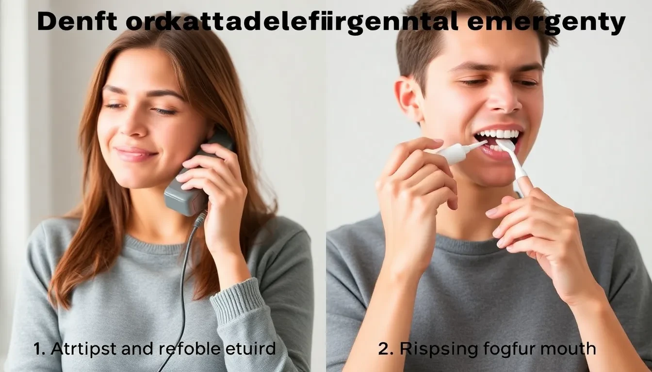 Person bei erster Hilfe bei einem Zahnnotfall