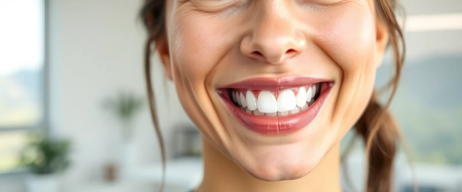 Glücklicher Patient mit neuem Backenzahn-Zahnersatz in der Schweiz
