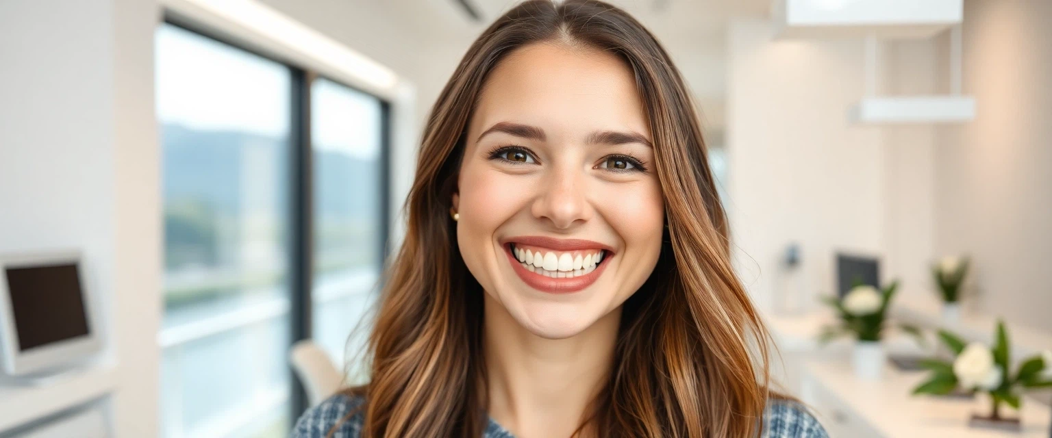 Glücklicher Patient mit neuem Zahnersatz in der Praxis Bontognali