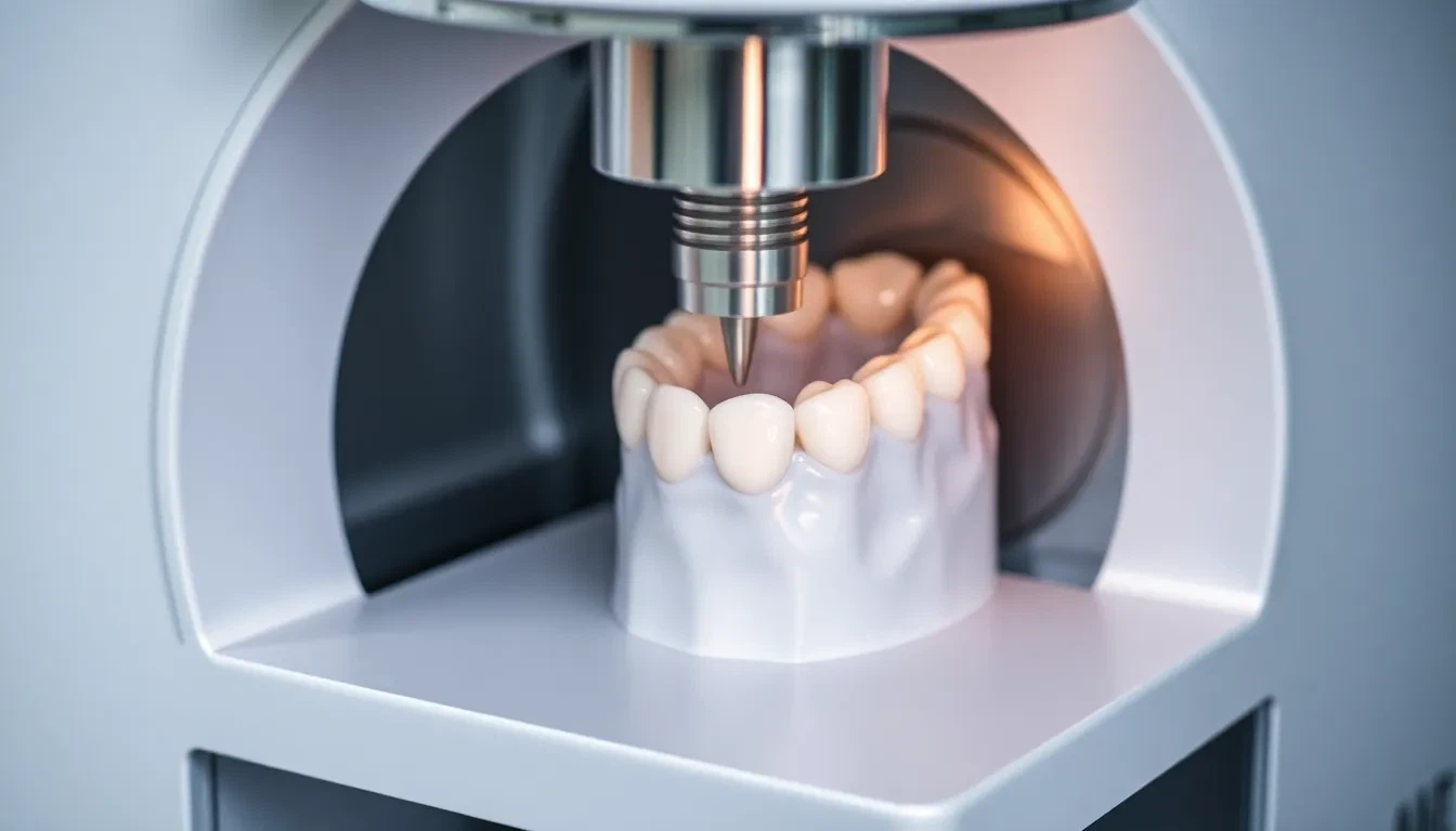 CEREC Maschine fräst Zahnkrone