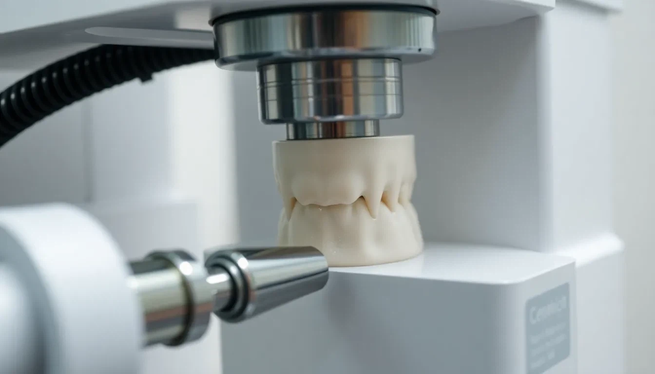CEREC-Maschine fräst Keramikbrücke