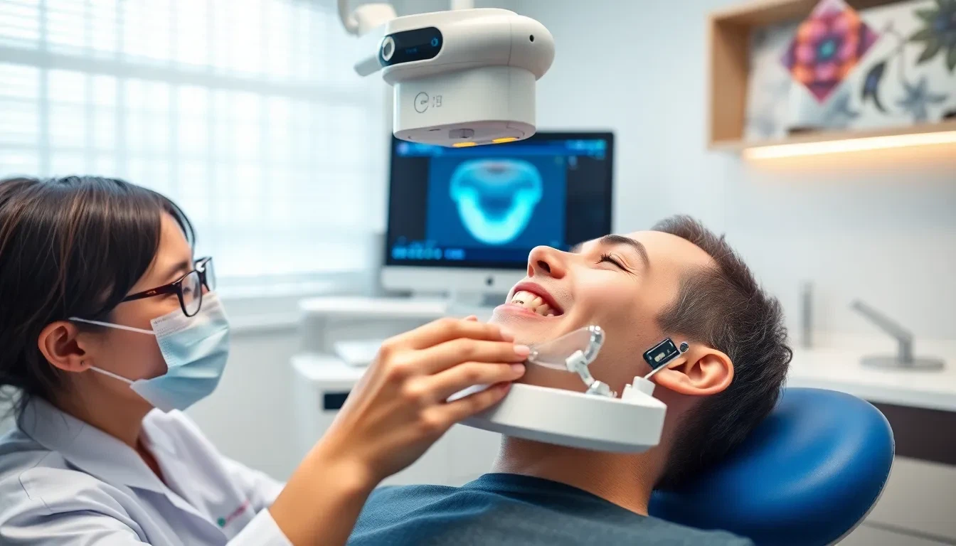 Zahnarzt bei digitaler Scan-Diagnose